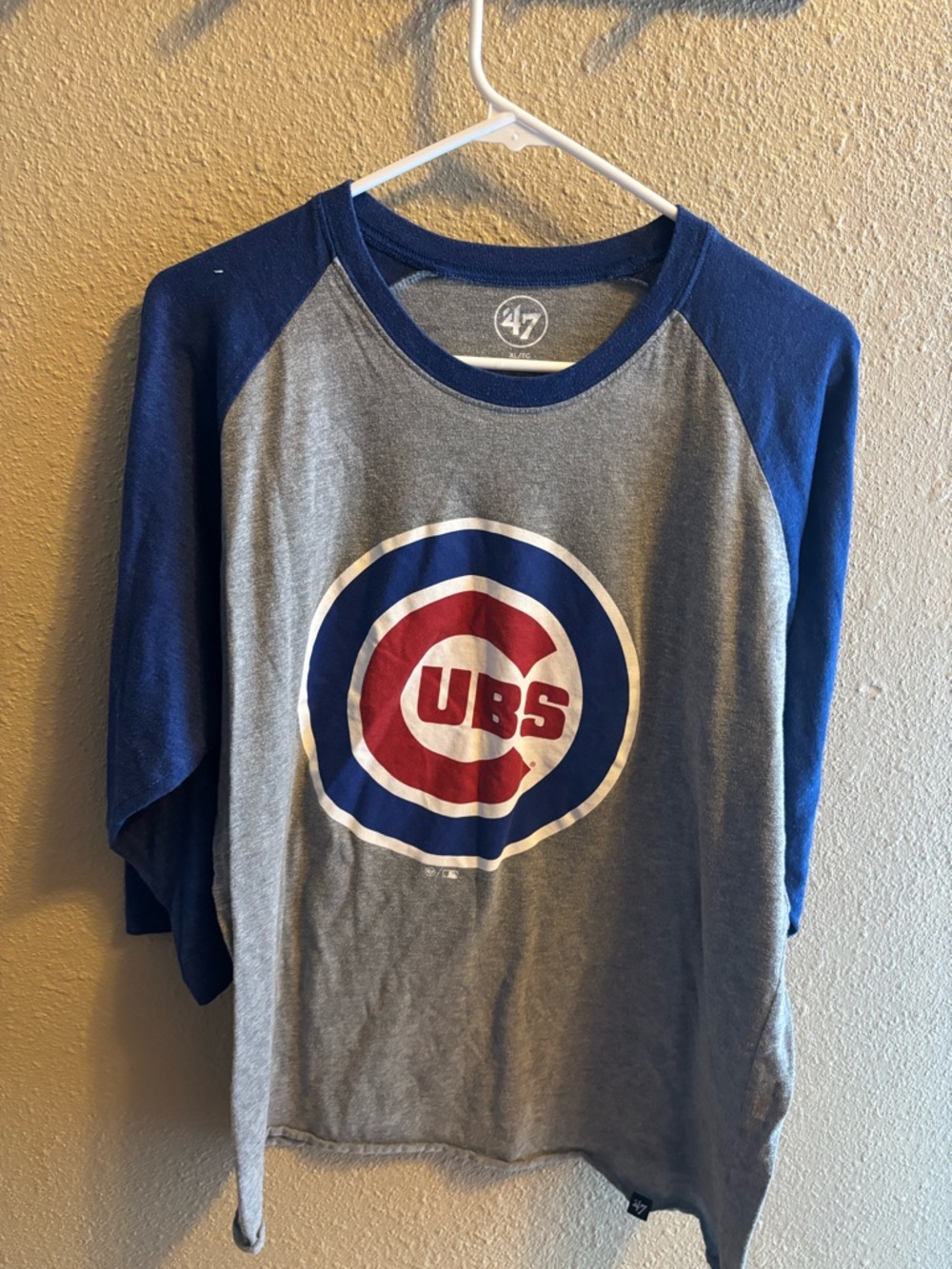 47 Heather Gray Tee with Blue Crew Neck